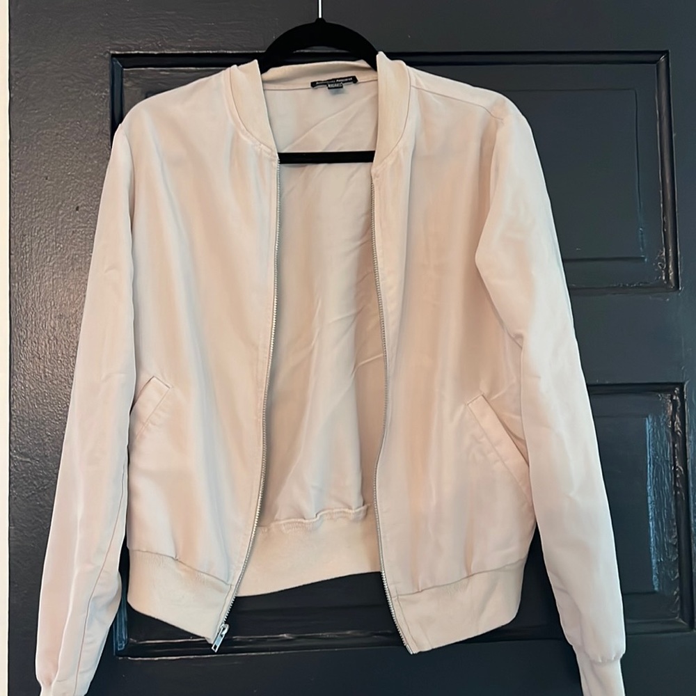 American apparel light weight bomber jacket size small fits like XS